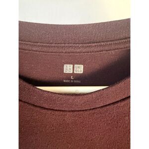 Uniqlo Women's Long Sleeve Crew Neck TShirt Wine / Burgundy / Deep Purple Size L